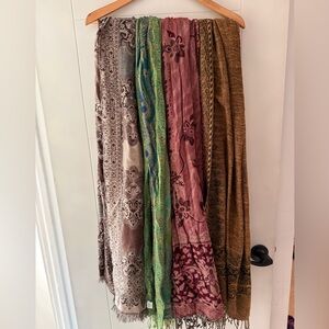 Elegant Multicolor Scarf Collection - 4 pcs
